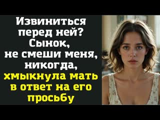 Извиниться перед ней Сынок, не смеши меня, никогда,  хмыкнула мать в ответ на его просьбу