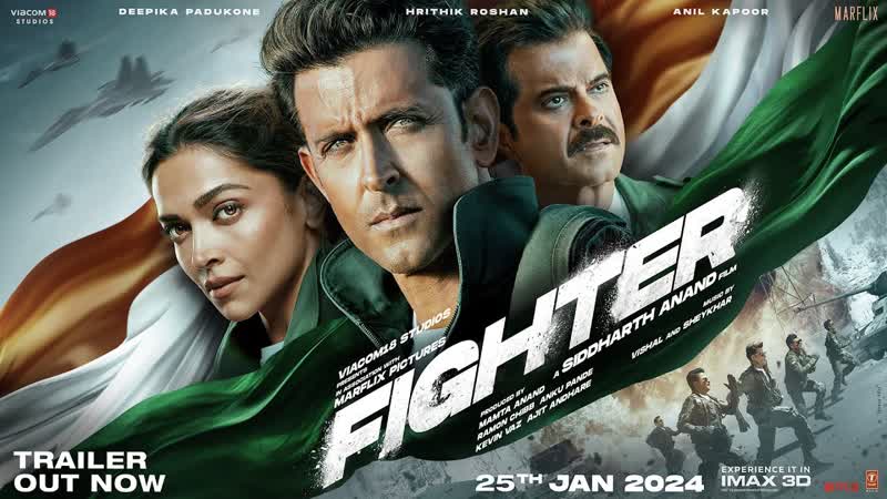 FIGHTER ( Official Trailer): Hrithik Roshan, Deepika Padukone, Anil Kapoor, Siddharth Anand, 25th
