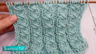 Узоры спицами: УЗОР “Имитация Косы“ для вязания шапок, свитеров / Knitting Stitch Pattern № 596