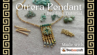 Otrera Beaded Pendant Tutorial with Beebeecraft | Hubble, Peyote and Fringe beading stitches