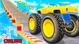 GTA 5 - КАК ДАЛЕКО САМЫЙ ГИГАНТСКИЙ БИГФУТ СМОЖЕТ ЗАБРАТЬСЯ ПО СТУПЕНЬКАМ ЛЕСТНИЦЫ? - ЭКСПЕРИМЕНТЫ В ГТА 5