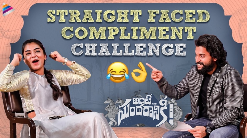 Nani Nazriya Straight Faced Compliment Challenge, Ante Sundaraniki Movie Game, Telugu Film