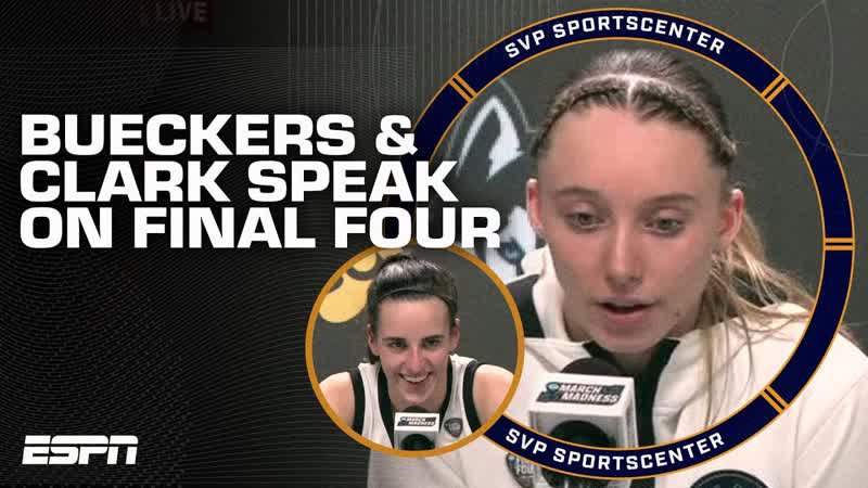 Caitlin Clark Paige Bueckers react to Iowa vs. UConn in the Final Four, SC with