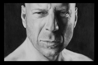 Bruce Willis портрет карандашом , рисунок в ускоренном  | pencil portrait Drawing Timelapse