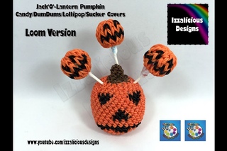 Rainbow Loom Jack-O’Lantern Pumpkin Sucker | Lollipop | Dum Dum Cover for Halloween - Loom Version