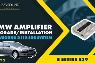 “BAVSOUND - BMW e39 5 Series non-DSP - 2/4 Amplifier Connections for D110 Sub System“ - видео с YouTube-канала “BAVSOUND“