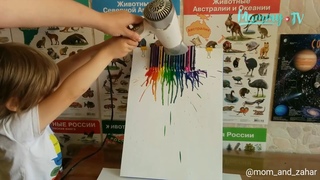 Восковые мелки. Рисуем горячим феном.