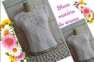 Versão destros:Blusa mistério do oriente em crochê (12° parte penultima )# Elisa Crochê