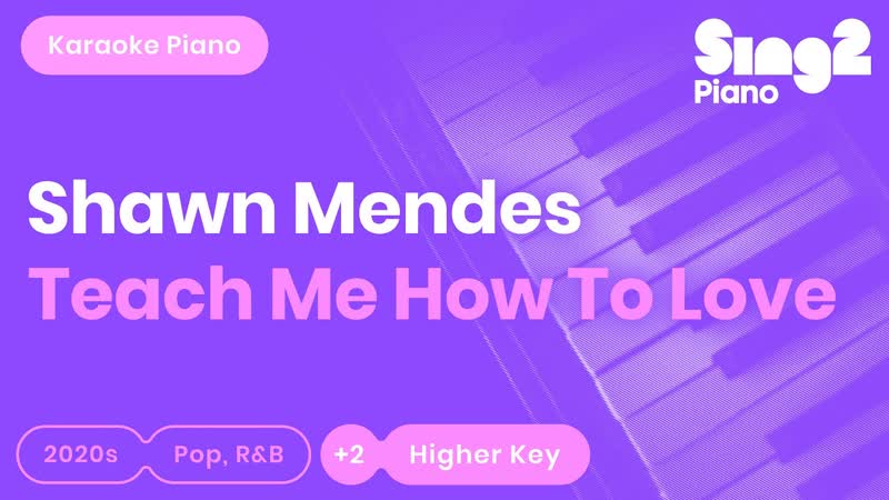 Shawn Mendes Teach Me How To Love ( Higher Key) Karaoke