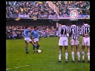 Napoli-Juventus 1-0 (3/11/1985) La punizione di MARADONA - Radiocronaca di Enrico Ameri