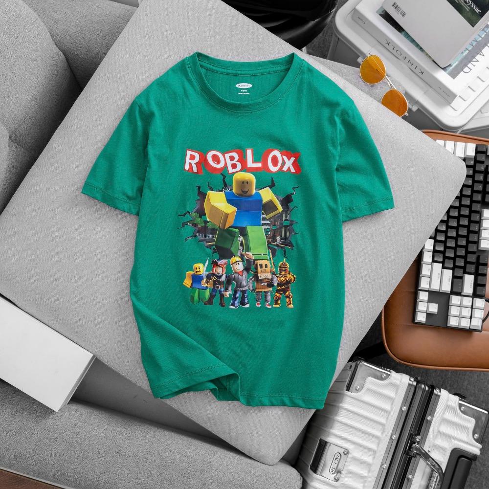 Set 3 cái áo thun BT TN in Roblox, Mine Craft size đại gồm 6 size XS(4/5) đến XXL(14/16) từ 25-55kgs - Hình in PET cao cấp mềm và bền khi giặt