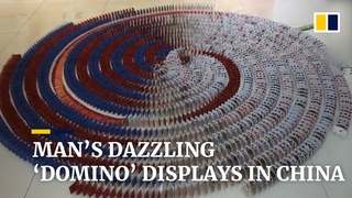 Mans dazzling domino displays in China
