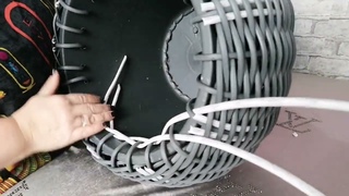 Красивый верх у кашпо из ротанга +бонус фальш стойки