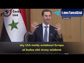 Syrský prezident konstatuje, že USA si chtějí podmanit Evropu stejně, jako za 2. sv. války Nacisté