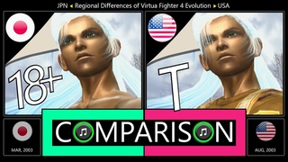 [480i] Regional Differences of Virtua Fighter 4 Evolution (PlayStation 2 JPN vs USA) comparison
