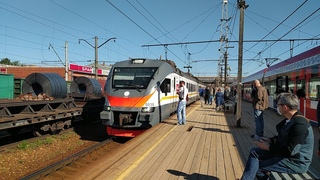 Электропоезд ЭП2Д-0038 ЦППК станция Лобня МЦД-1